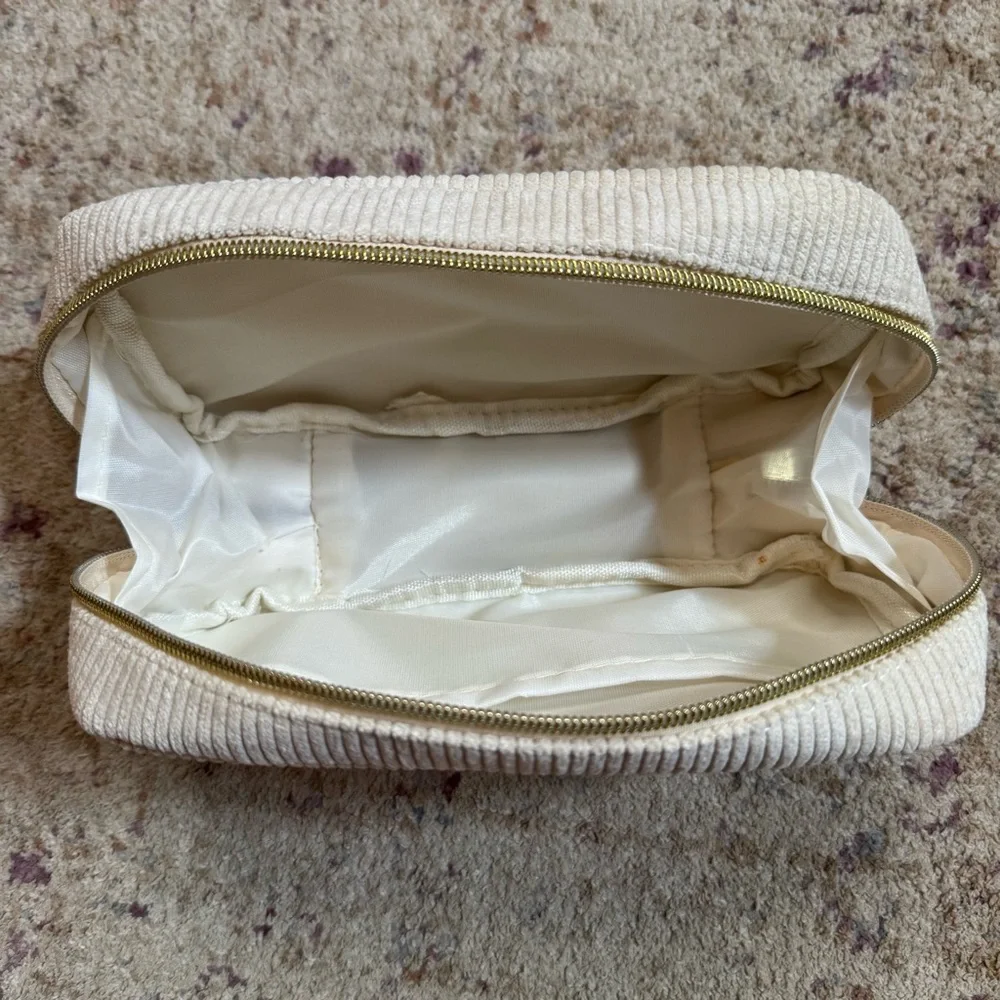 Tan Corduroy Cosmetic Bag
